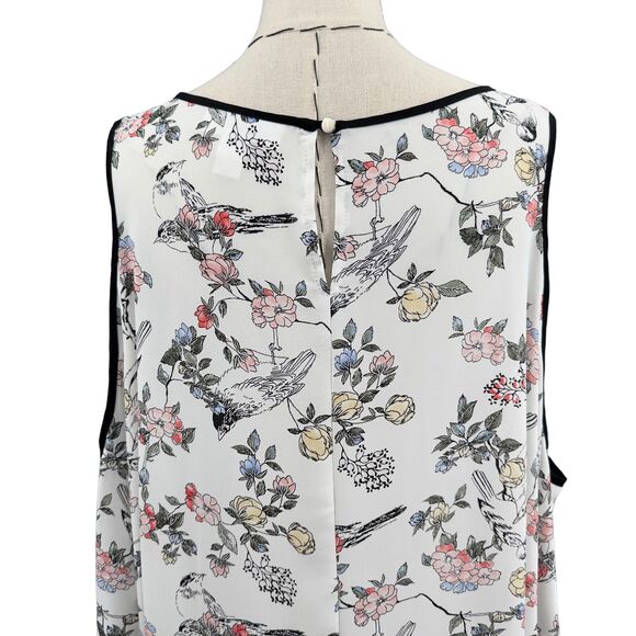 Motherhood Maternity Floral Cold Shoulder Tunic Black Piping Womens Size 1X - Picture 5 of 10